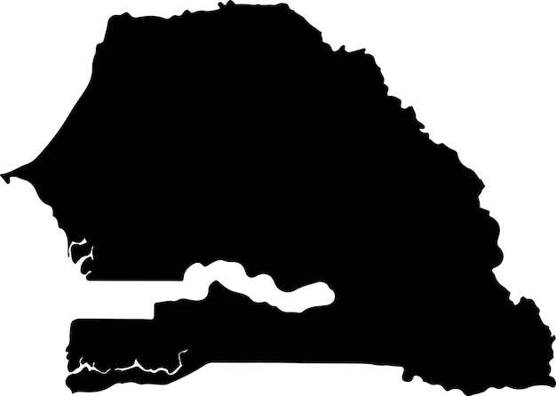 Vector silhouette map of senegal