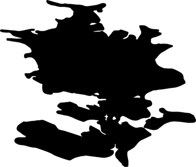 Vector silhouette map of sjaaelland denmark