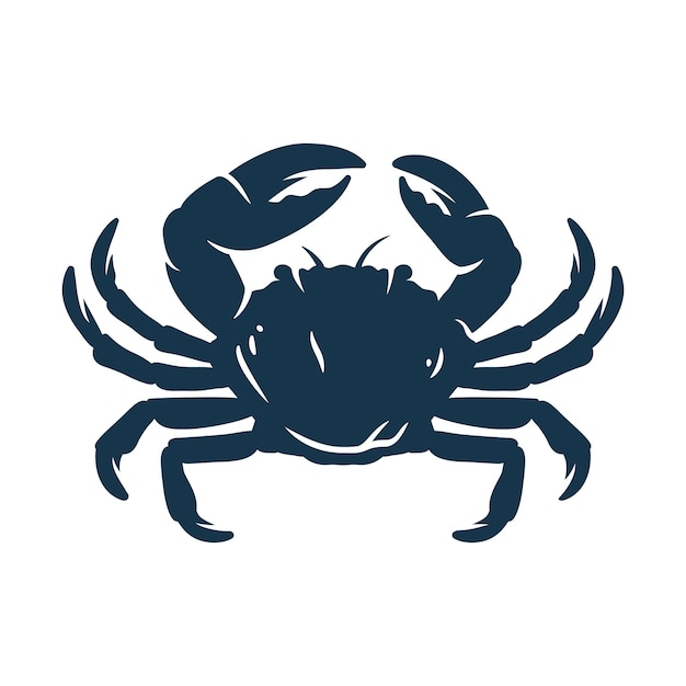 Silhouette of marine oceanic crab with claws