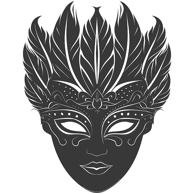 Vector silhouette mask for the masquerade black color only