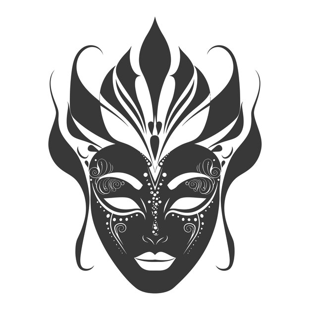 Vector silhouette mask voor de maskerade alleen zwarte kleur