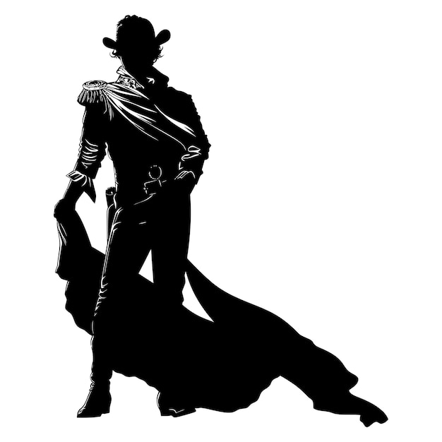 Vector silhouette matador black color only full body