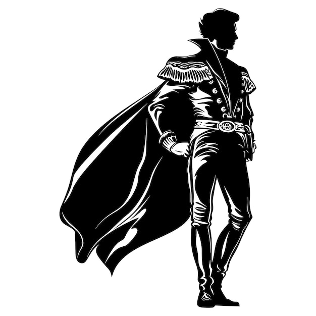 Silhouette matador colore nero solo corpo intero