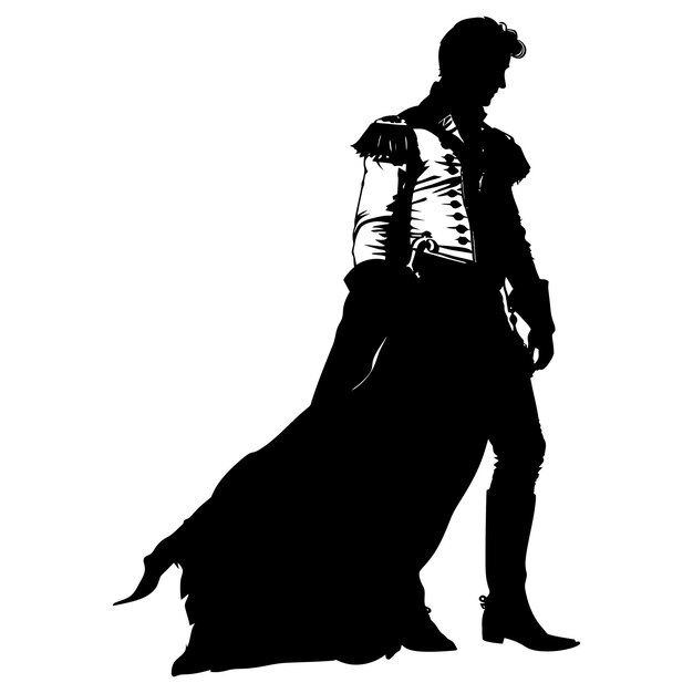 Silhouette matador colore nero solo corpo intero