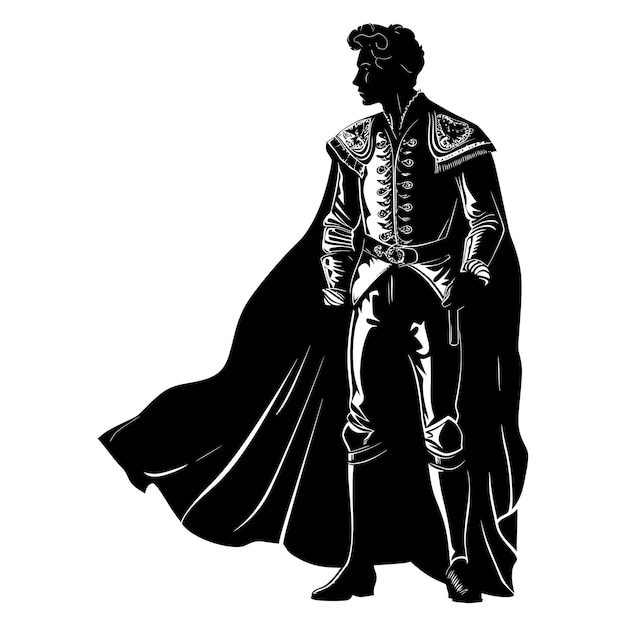 Silhouette matador colore nero solo corpo intero