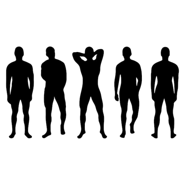 Vector silhouette of men