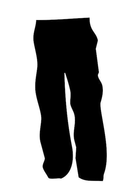 Silhouette mens pants isolated on white background Vector illustration in flat style