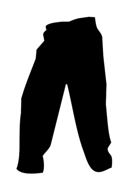 Silhouette mens pants isolated on white background Vector illustration in flat style