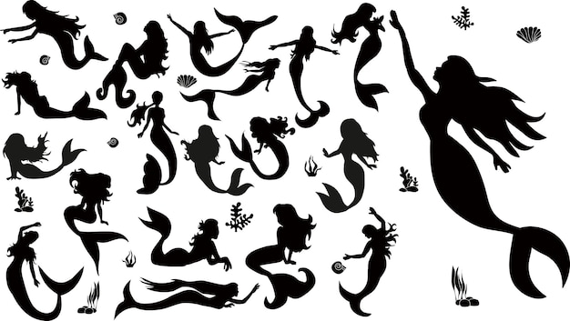 silhouette of a mermaid collection