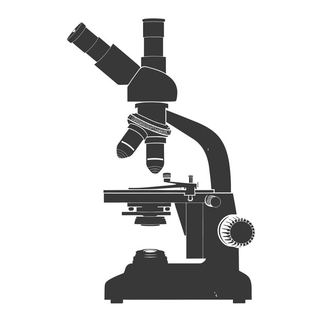 실루 현미경은 검은 색의 실험실 기기입니다.