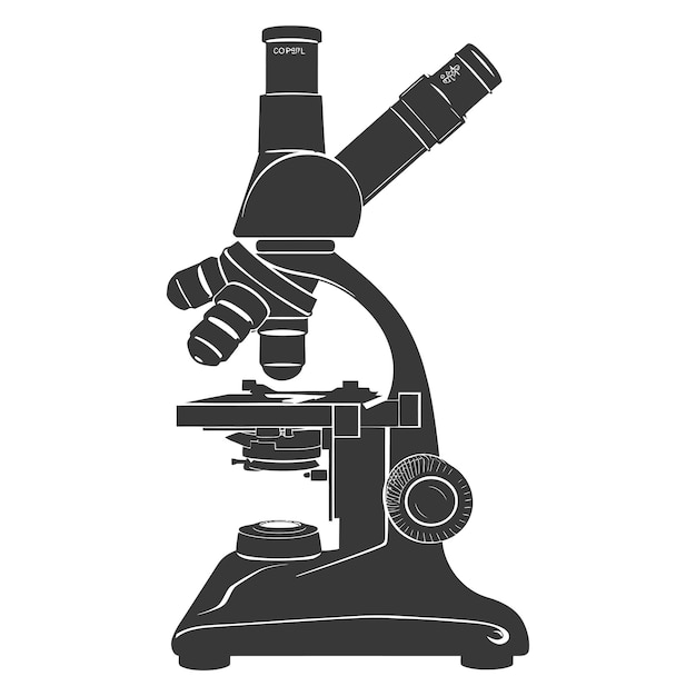 Silhouette microscope is a laboratory instrument black color only