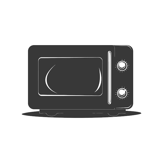 Vector silhouette microwave black color only