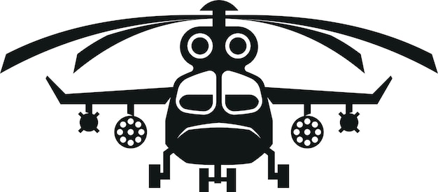 Silhouette Of A Military Helicopter Isolated On Transparent Background