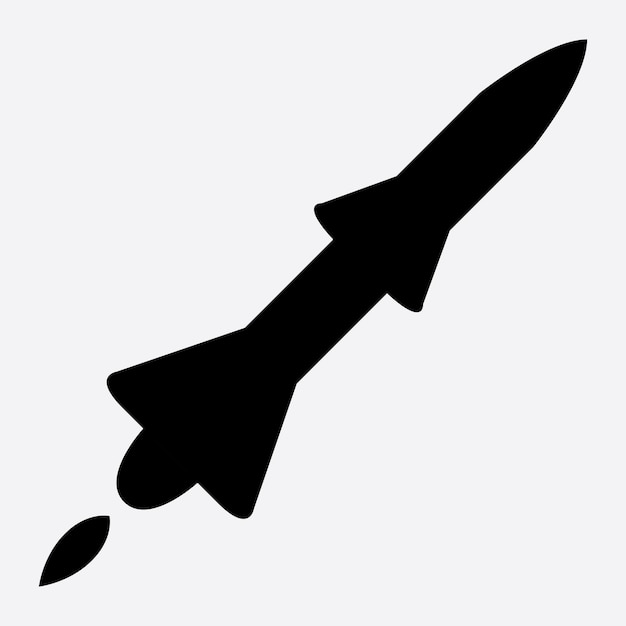 силуэт военной ракеты значок иллюстрации фона