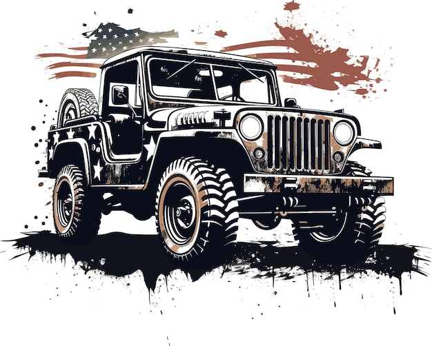 silhouette of Military Tank Jeep humvee