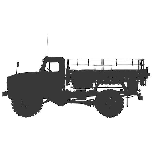 Silhouette military truck black color only