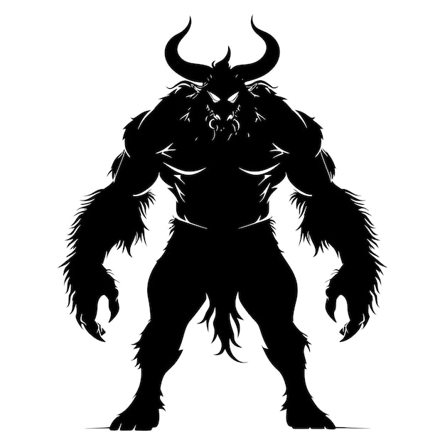 Silhouette Minotaur the Mythical Creature black color only