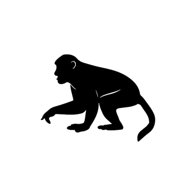 silhouette of a monkey vector illustration