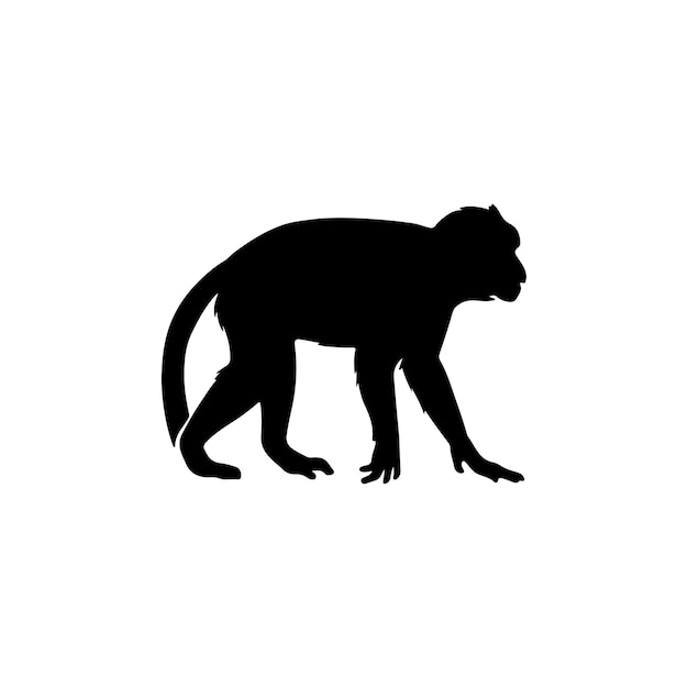 silhouette of a monkey vector illustration