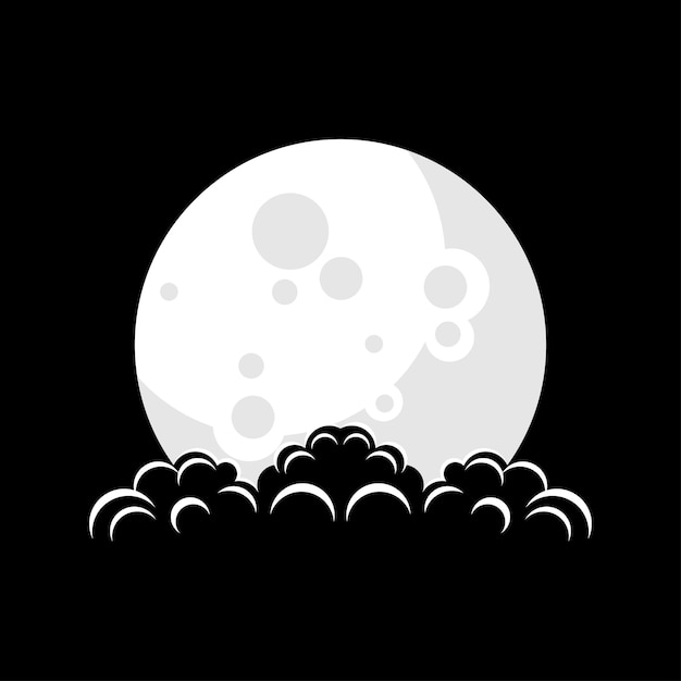 Vector silhouette moon logo design template