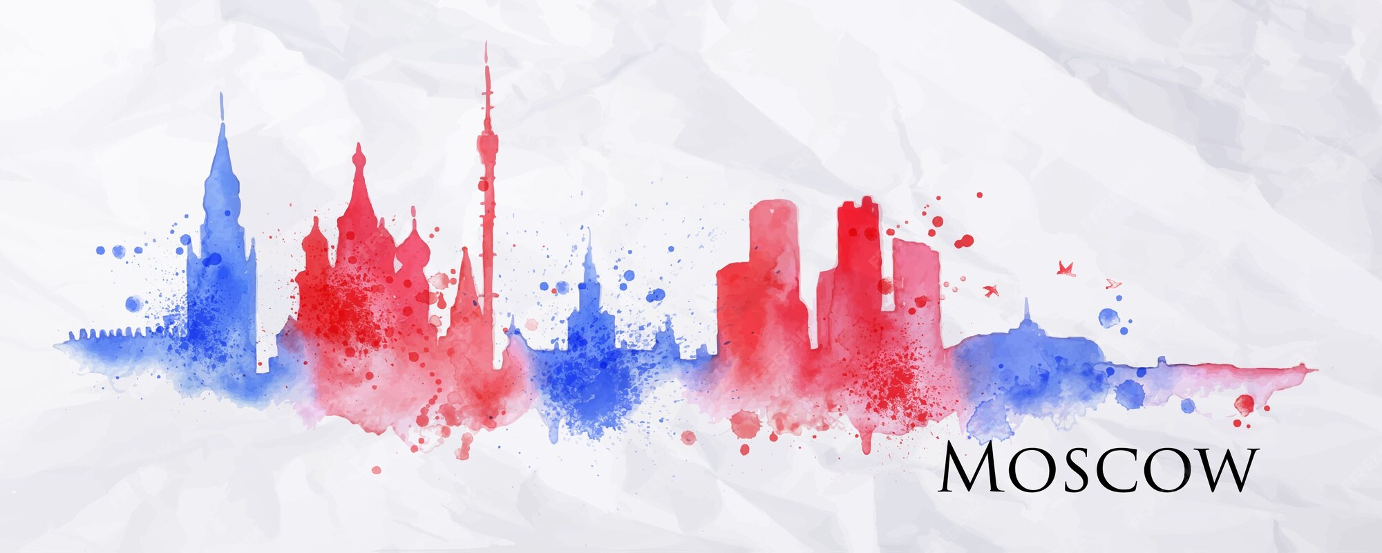 Вектор акварель Москва