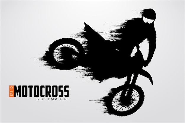 Silhouette of a motocross rider