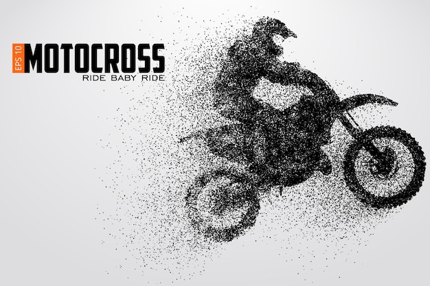 Silhouette of a motocross rider