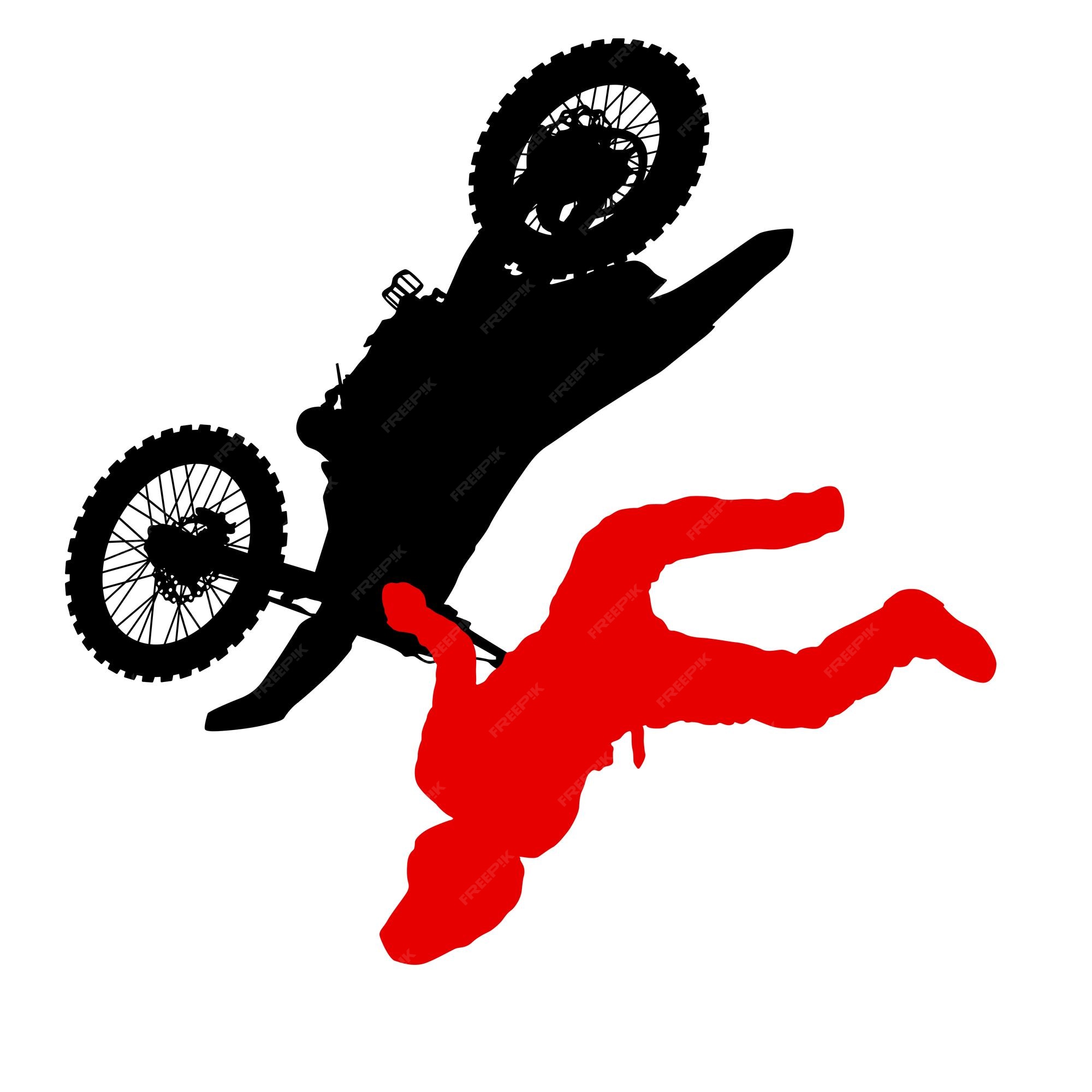 Premium Vector  Silhouette of motorcycle rider performing trick on white  background