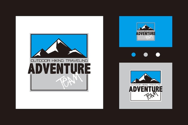 Вектор дизайна логотипа silhouette mountain label для команды hipster adventure traveling outdoor team