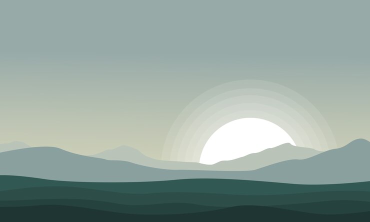 Silhouette of mountain at the morning scenery