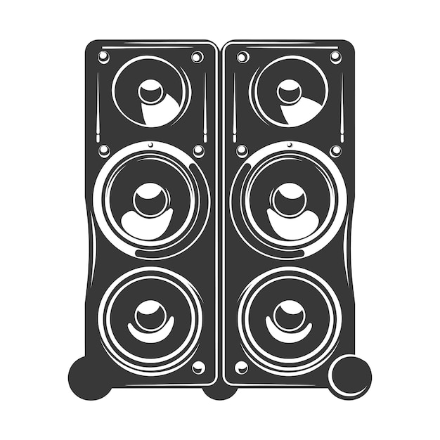 Silhouette a music speakers black color only