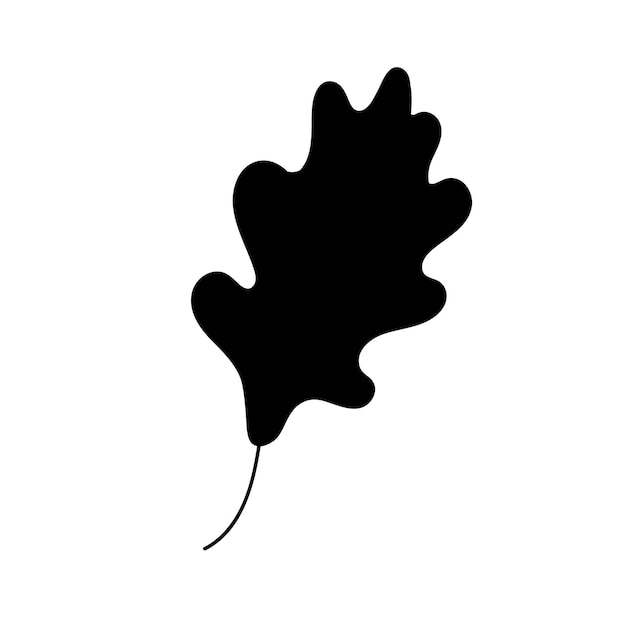 Vector silhouette of an oak leaf fallen leaves