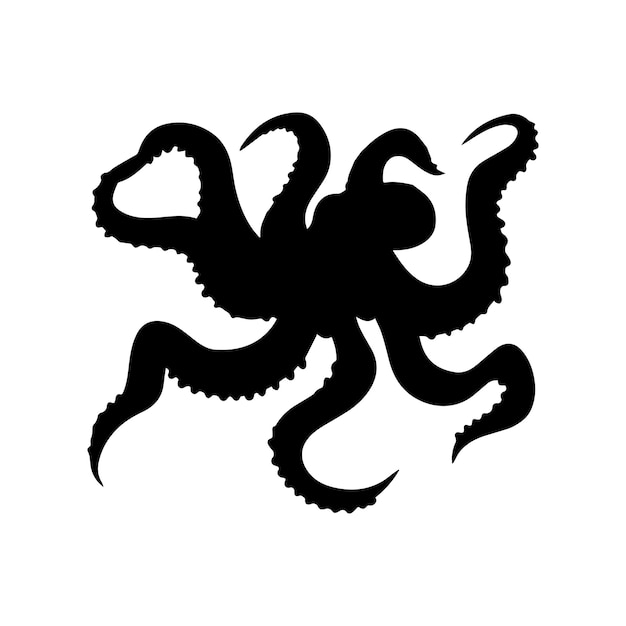 silhouette of octopus vector