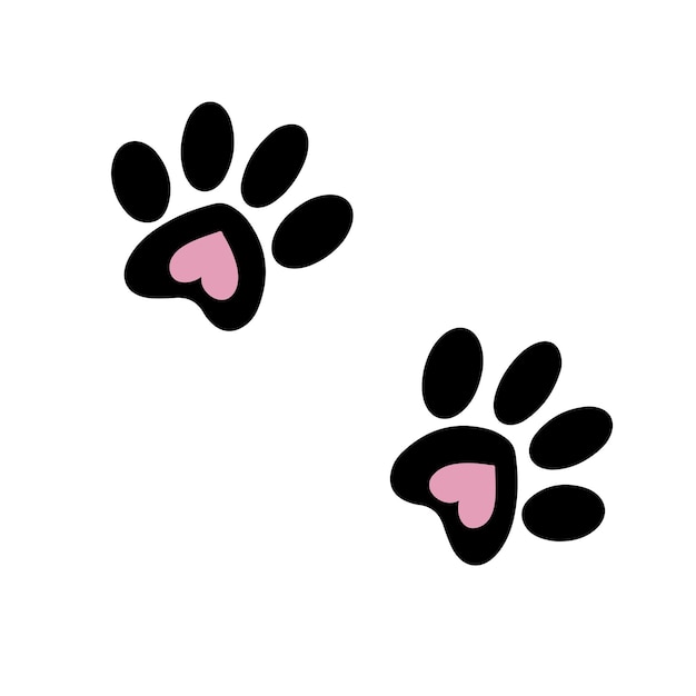 猫の足のシルエット 足跡 犬や猫の子犬のアイコン ペットの痕跡