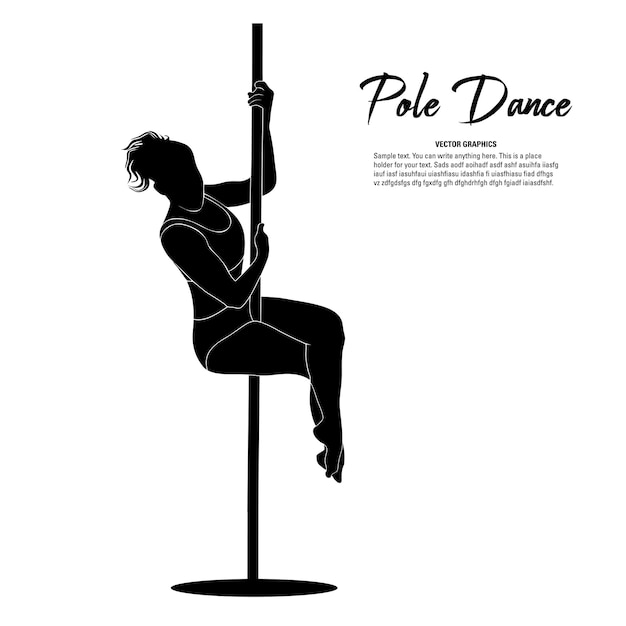 ベクトル ポール ベクトル図で踊るセクシーな女性のシルエット