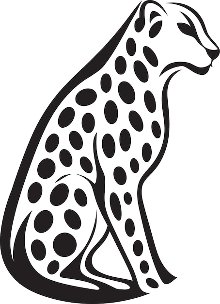Вектор Силуэт усатого спидстера со стильной иконой современного гепарда