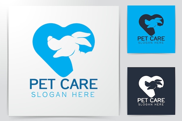 Вектор Силуэт головы собаки, уход за домашними животными логотип дизайн вдохновение, изолированные на белом фоне