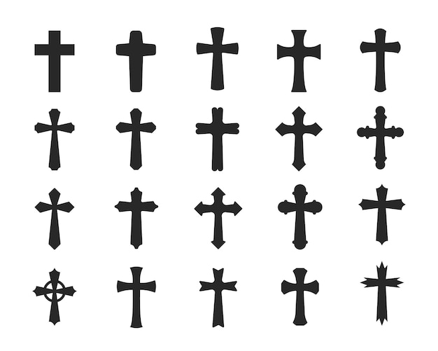 ベクトル イエスの十字架のシルエット宗教的なキリスト教徒
