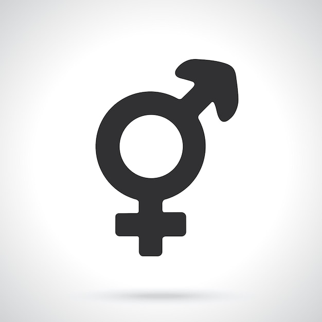トランスジェンダーまたは雌雄同体のシンボルのシルエット性別ピクトグラムベクトル図