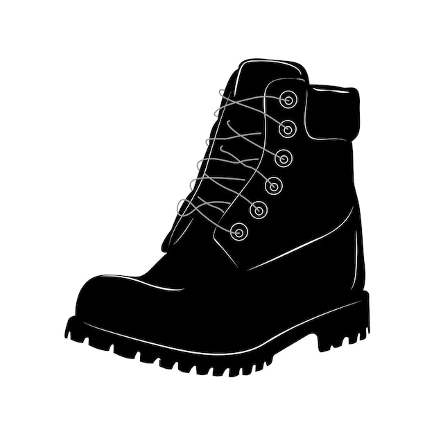 Силуэт зимних кожаных ботинок мужской ботинок высокие сапоги армейская обувь демисезонная обувь