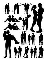 silhouette of young couple