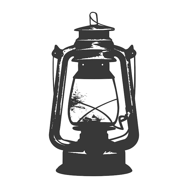 Vector silhouette old unique lantern black color only