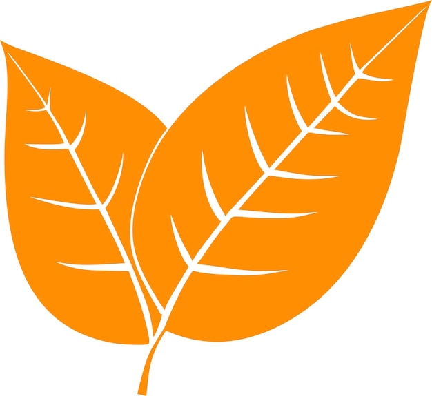 Vector silhouette of orange autumn tree leaf icon in flat style vector illustration