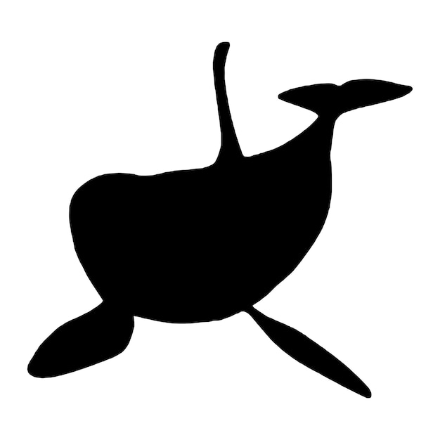 Vector silhouette orca killer whales vector illustration