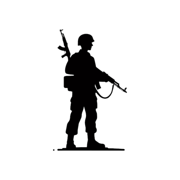 Vector silhouette of a pakistani soldier defence day independence day pakistan day concept