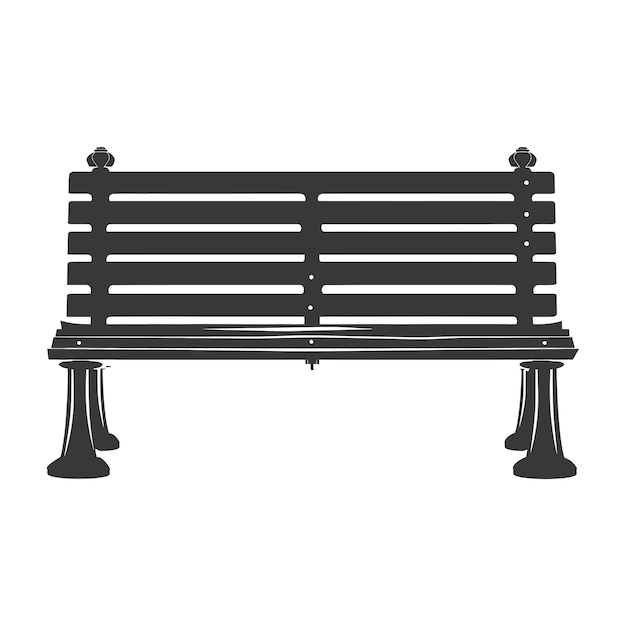 Vector silhouette park bench black color only