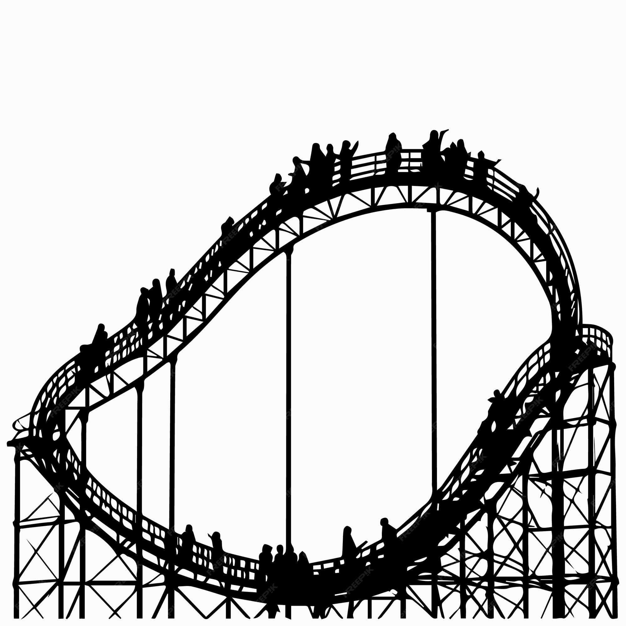 Premium Vector | Silhouette park roller or riding coaster silhouette ...