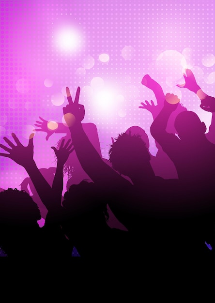 Vector silhouette of a party audience