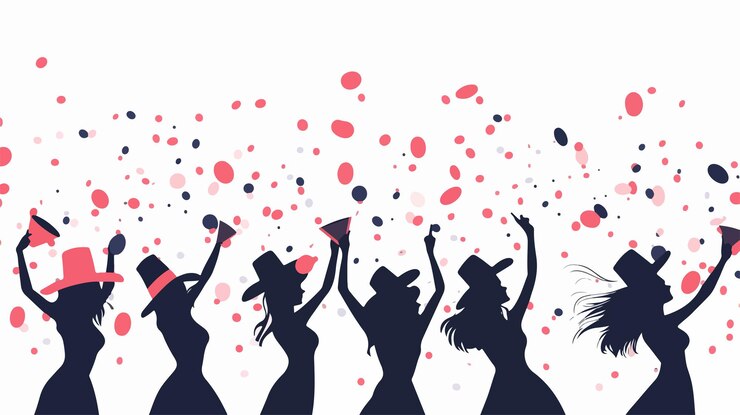 Vector silhouette party hats celebration for happy birthday event