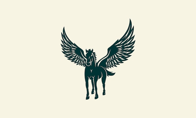 Vettore modello di logo moderno sagoma pegasus